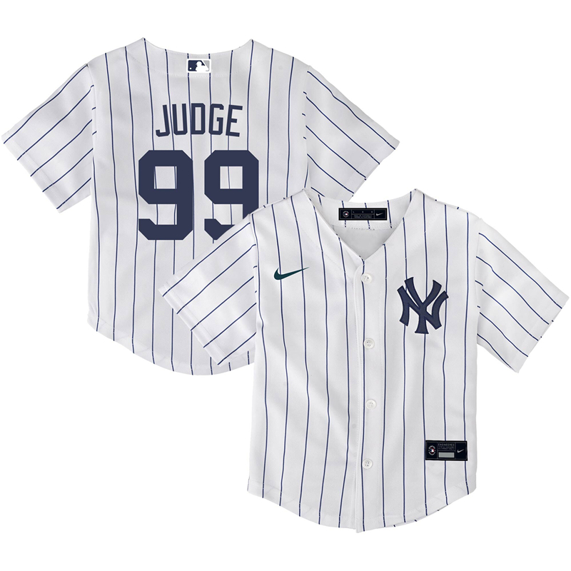 2020 MLB Toddler New York Yankees 99 Aaron Judge Nike White Home 2020 Replica Player Name Jersey 1